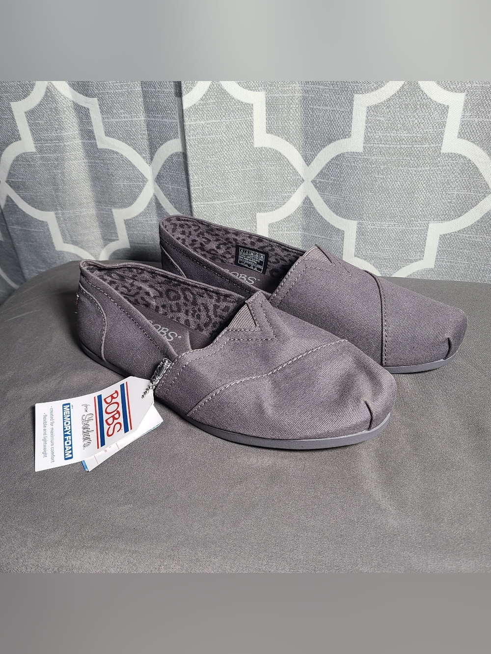 BOBS from Skechers Women's Slip-On Canvas Shoes in Gray